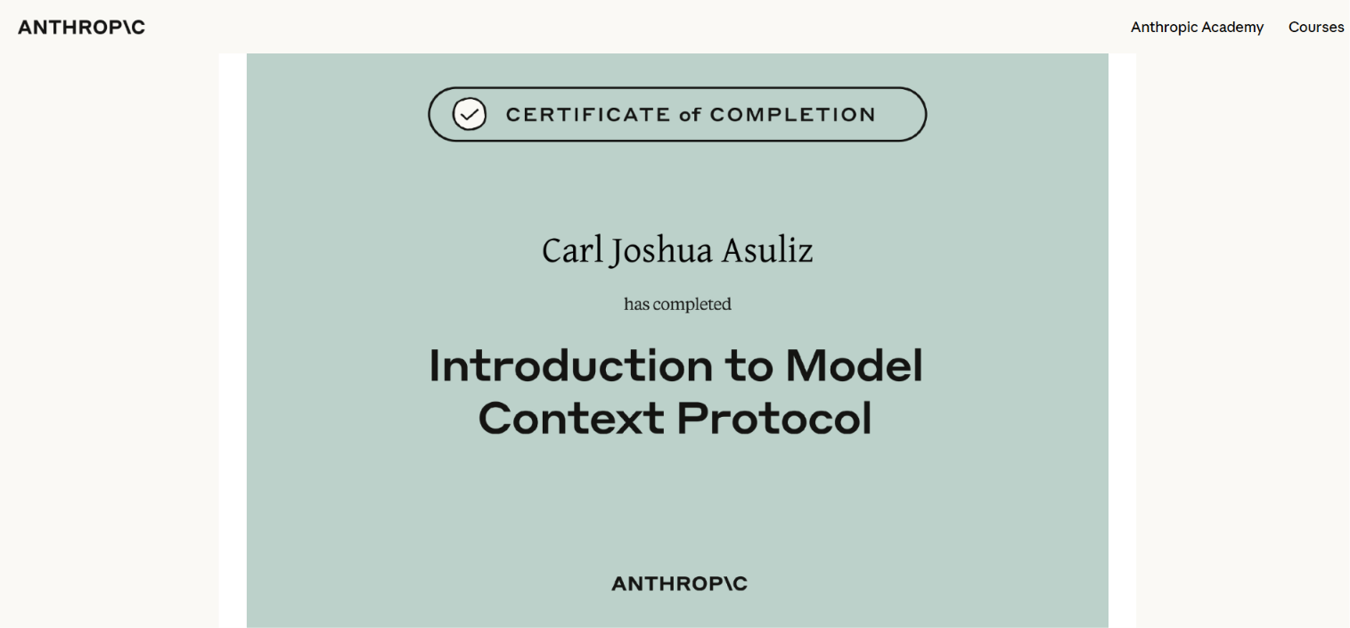 Backend Development and APIs certificate